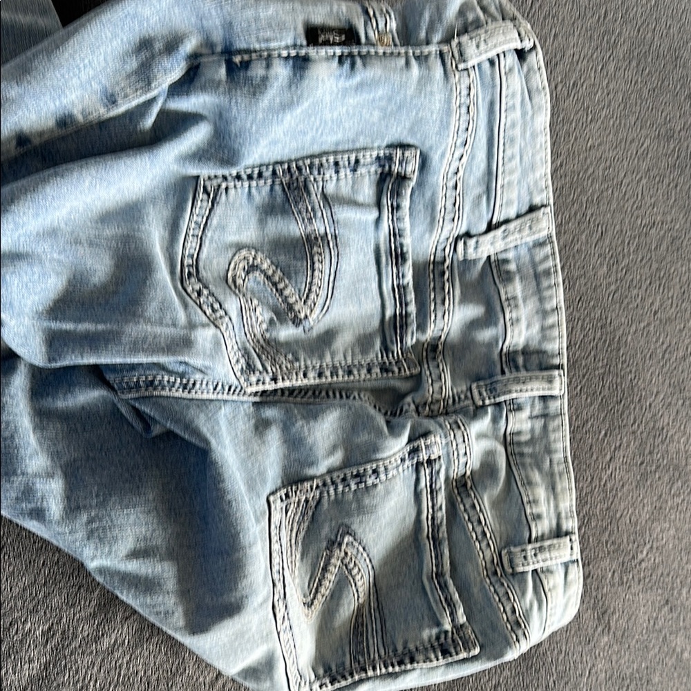 Silver Jeans Blue Denim with Stretch and Faded Wash